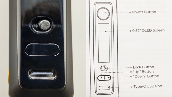 gtx one pro 下部のボタン類